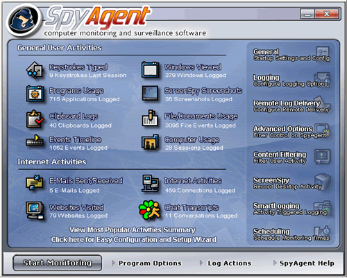 SpyAgent Main Interface